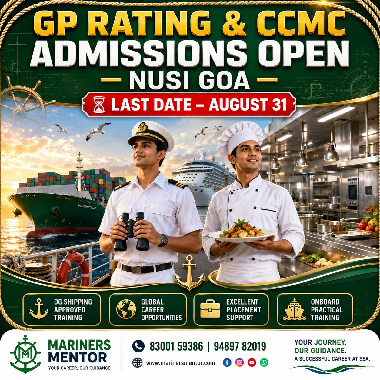 ðŸš¢ GP Rating & CCMC Admissions Are Now Open â€“ NUSI Goa! âš“
